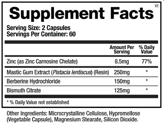 Pylori-X 120 Capsules Supplement Facts