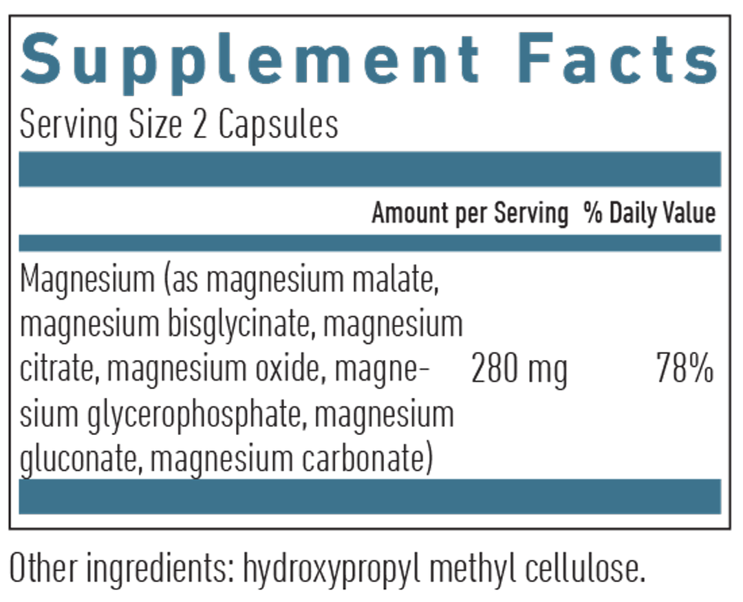 7-Salt Magnesium 60 Capsules Supplement Facts