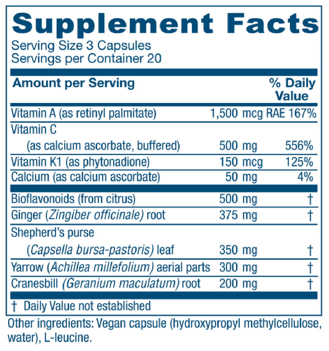Slow Flow™ 60 Capsules Supplement Facts