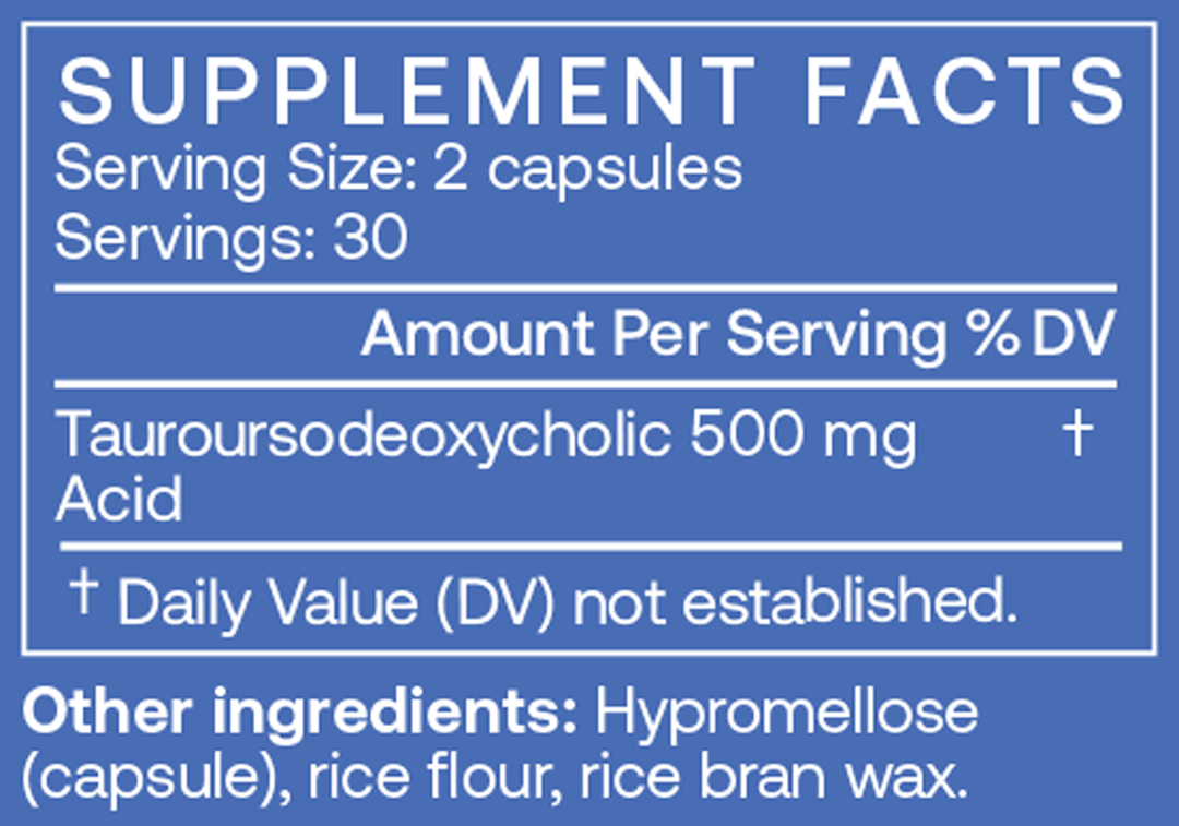 TUDCA 60 Capsules Supplement Facts