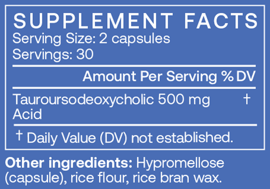 TUDCA 60 Capsules Supplement Facts
