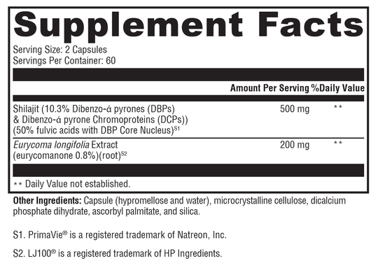 TestoPlex Plus® 120 Capsules Supplement Facts