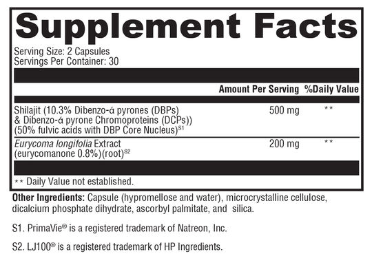 TestoPlex Plus® 60 Capsules Supplement Facts