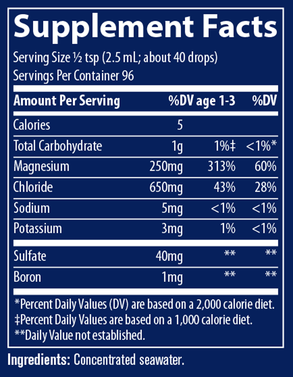 ConcenTrace® Trace Mineral Drops 8 fl oz Supplement Facts