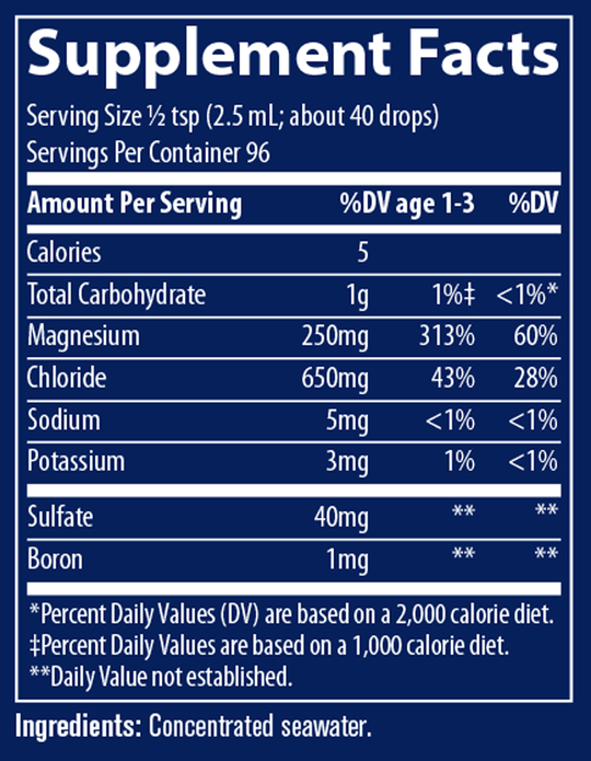 ConcenTrace® Trace Mineral Drops 8 fl oz Supplement Facts