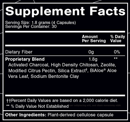 Ultra Binder 120 Capsules Supplement Facts