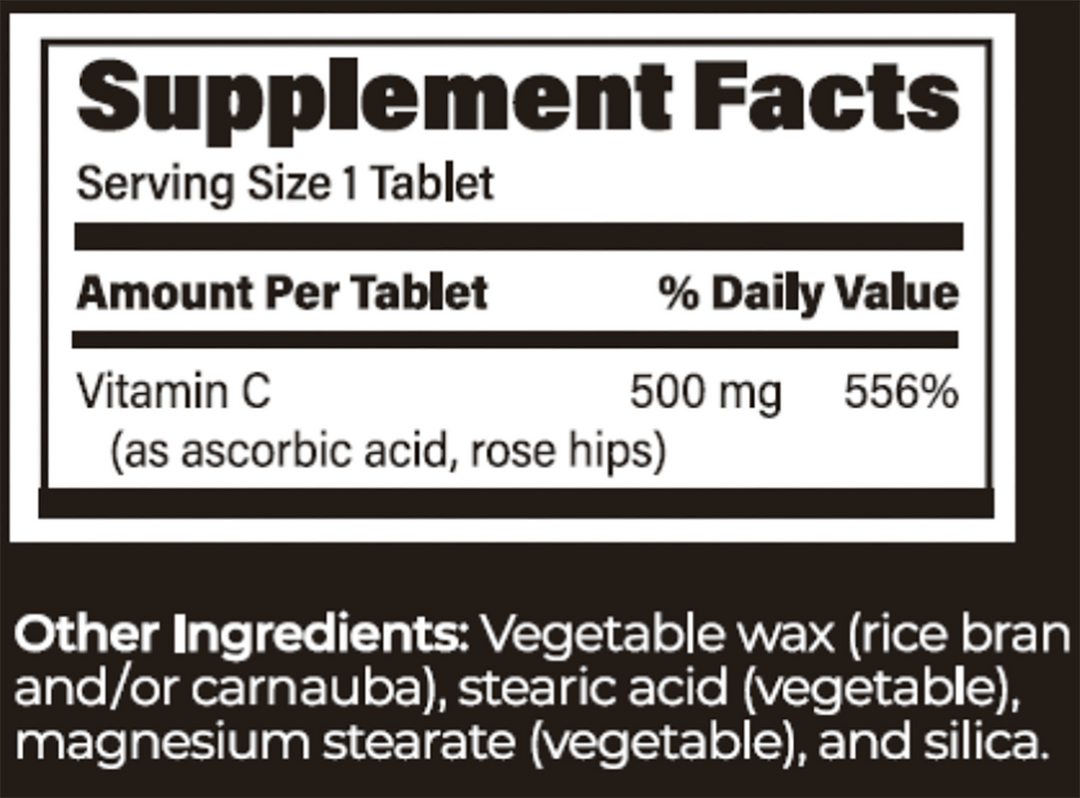 ENDUR-C SR 500 mg 90 Tablets Supplement Facts