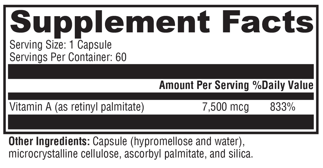 Xcellent A 7500  60 Capsules Supplement Facts
