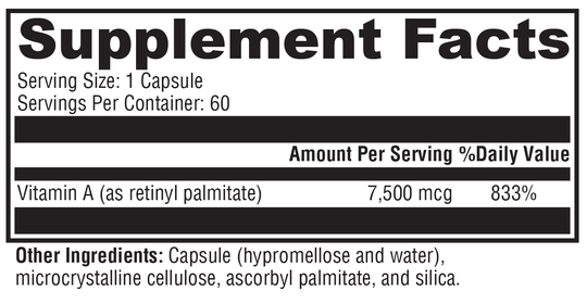 Xcellent A 7500  60 Capsules Supplement Facts
