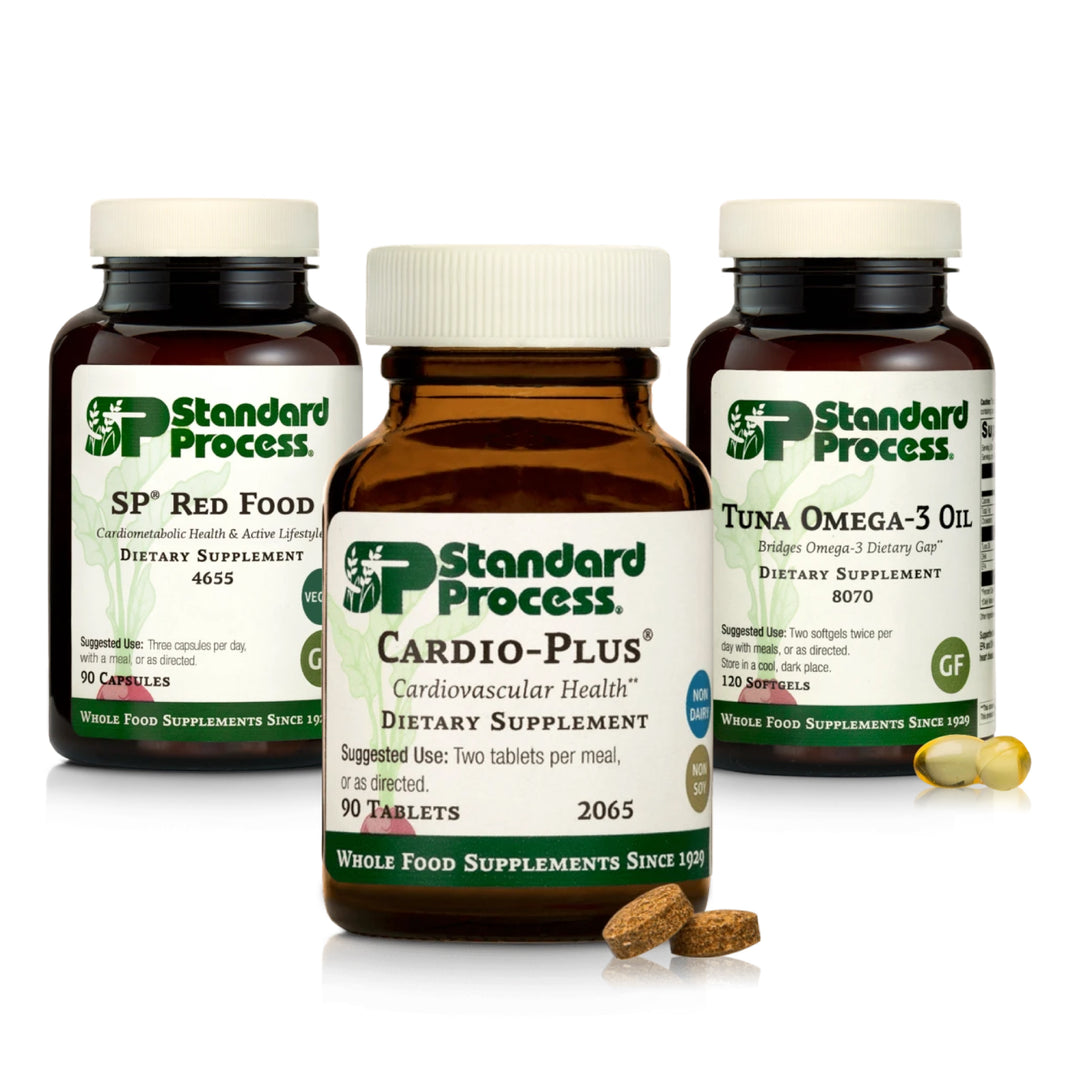 Healthy Heart Support Bundle with Tuna Omega 3 Oil, SP Red Food, and Cardio Plus