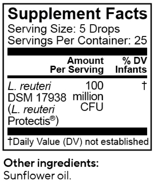 BioGaia Protectis Baby Drops 25 Servings Supplement Facts